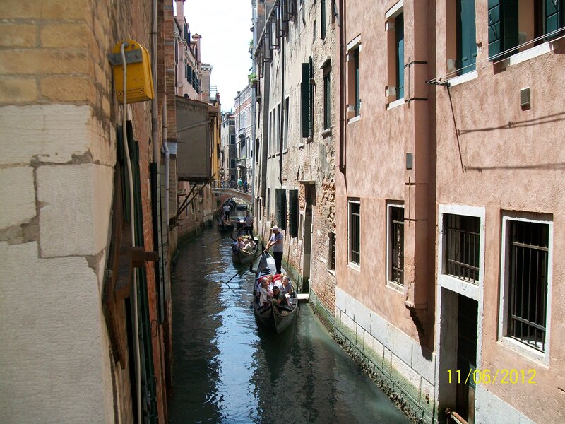 Gondolas in Canal — Brown, Serene