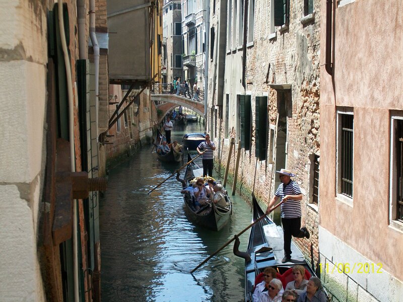 Gondolas in Canal — Brown, Tourist