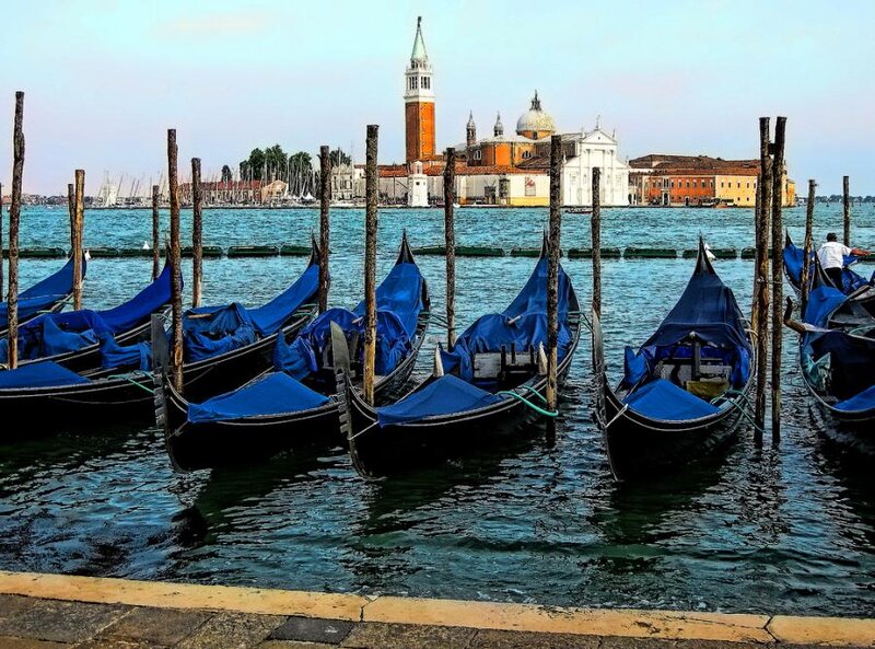 Gondolas in Venice — Blue, Calm