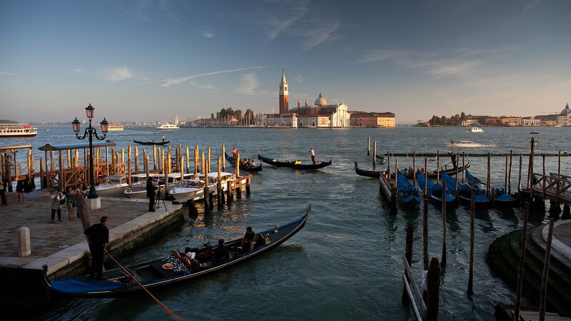 Gondolas in Venice — Blue, Serene, Afternoon