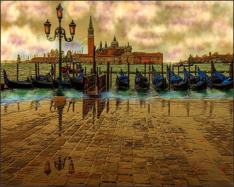 Gondolas in Venice — Brown