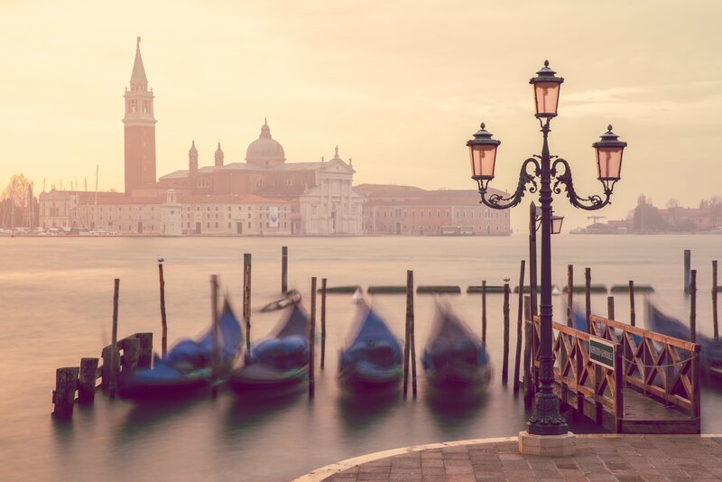 Gondolas in Venice — Orange