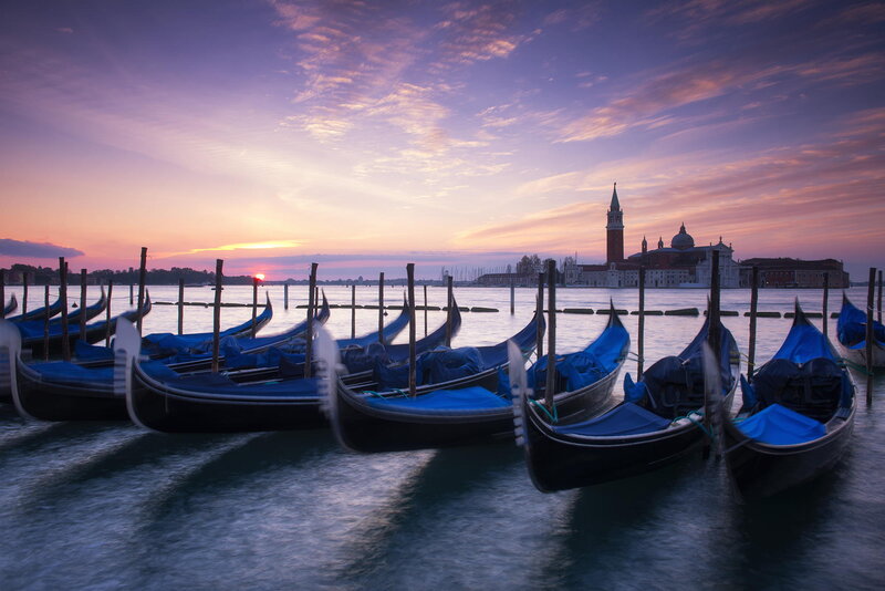 Gondolas in Venice — Purple
