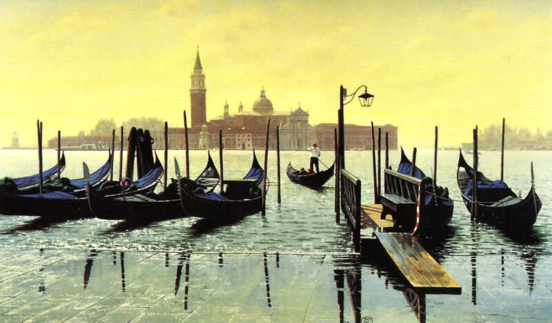 Gondolas in Venice — Yellow