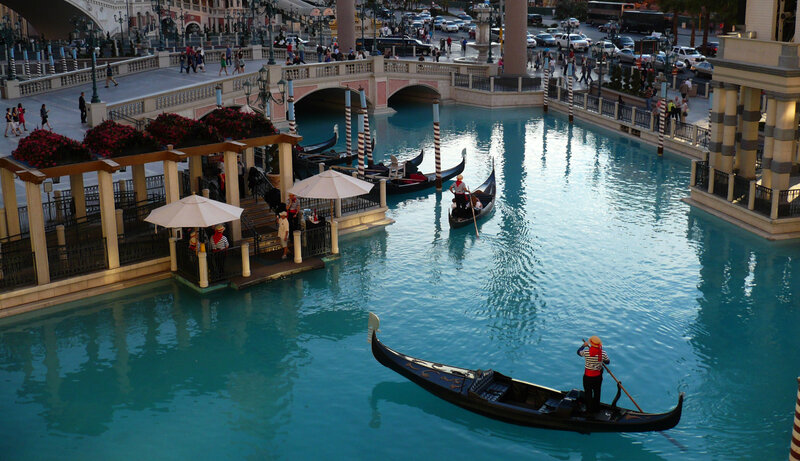 Gondolas on Canal — Blue, Lively, Afternoon