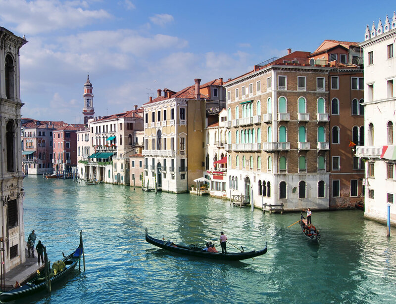 Gondolas on Canal — Blue