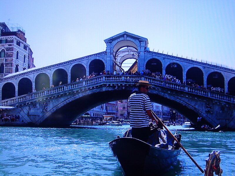 Gondolier on Canal — Blue