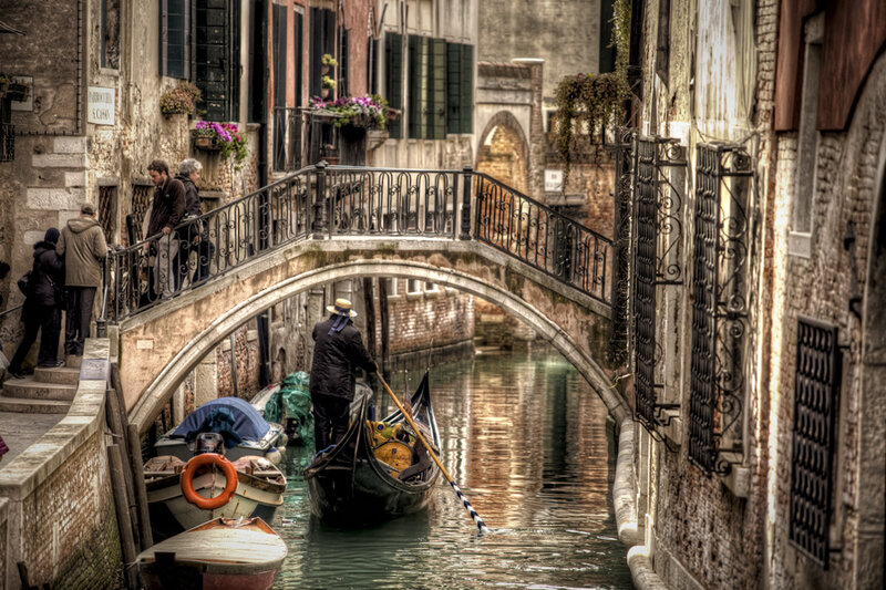 Gondolier on Canal — Brown