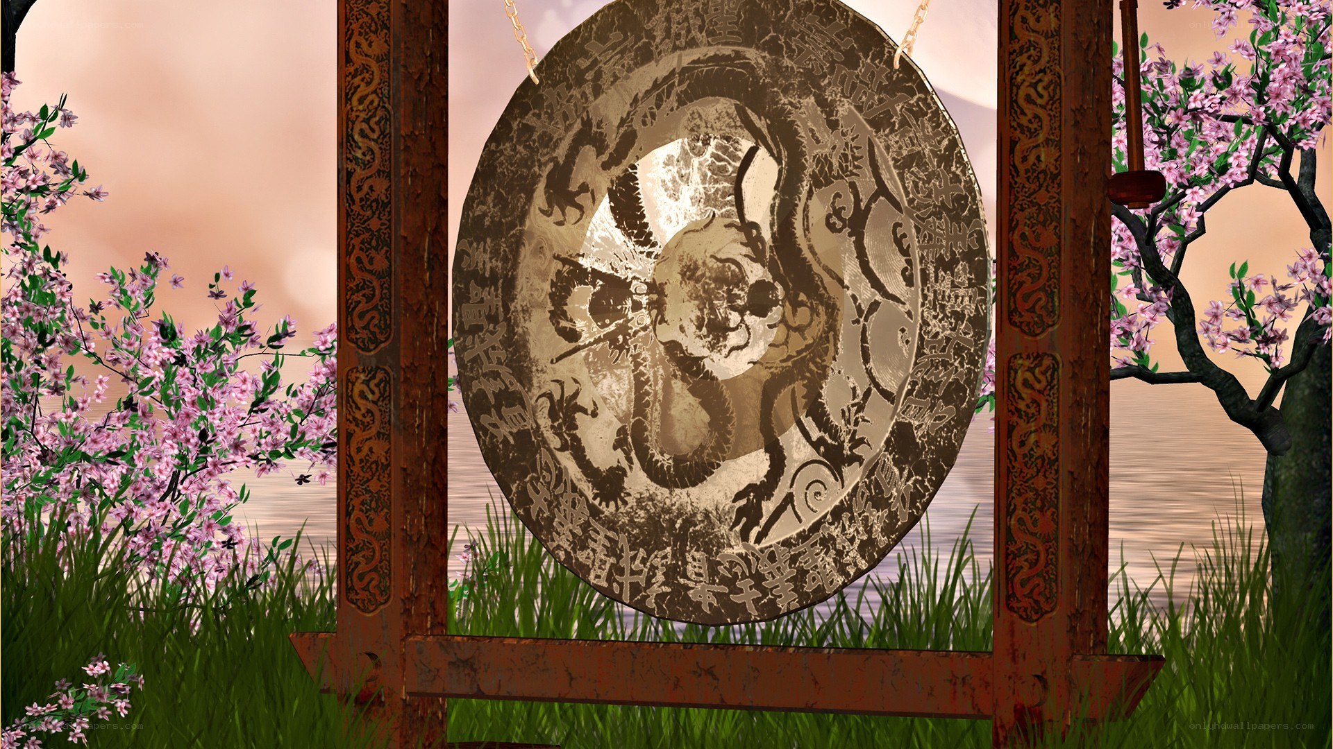 Gong with dragon design