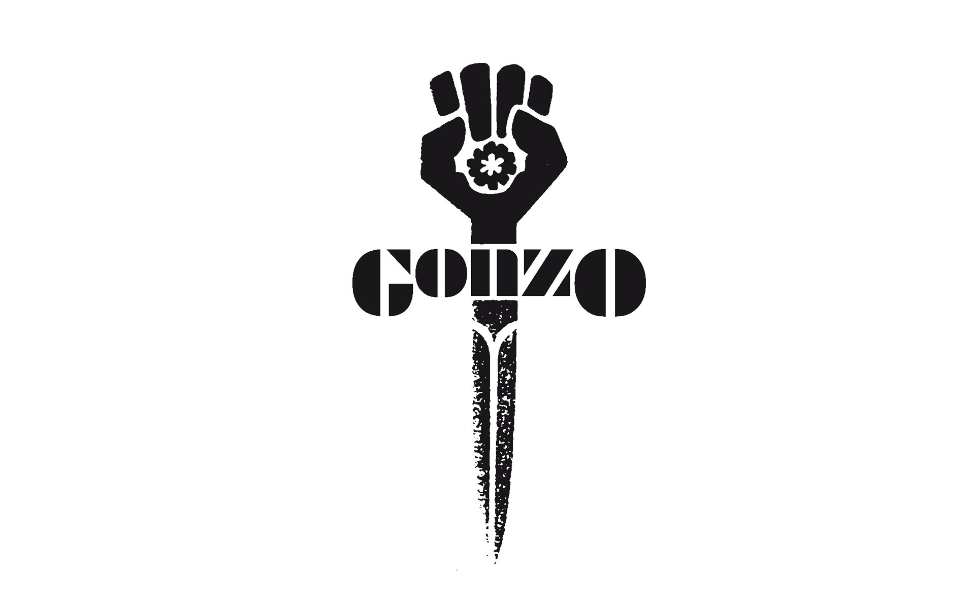 Gonzo logo with fist and dagger