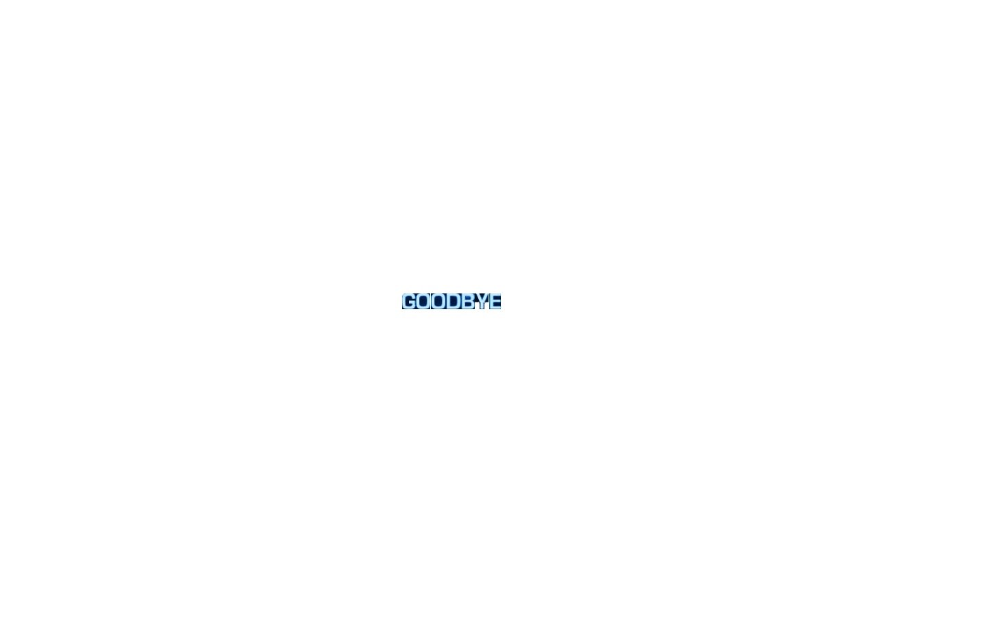 goodbye text on white