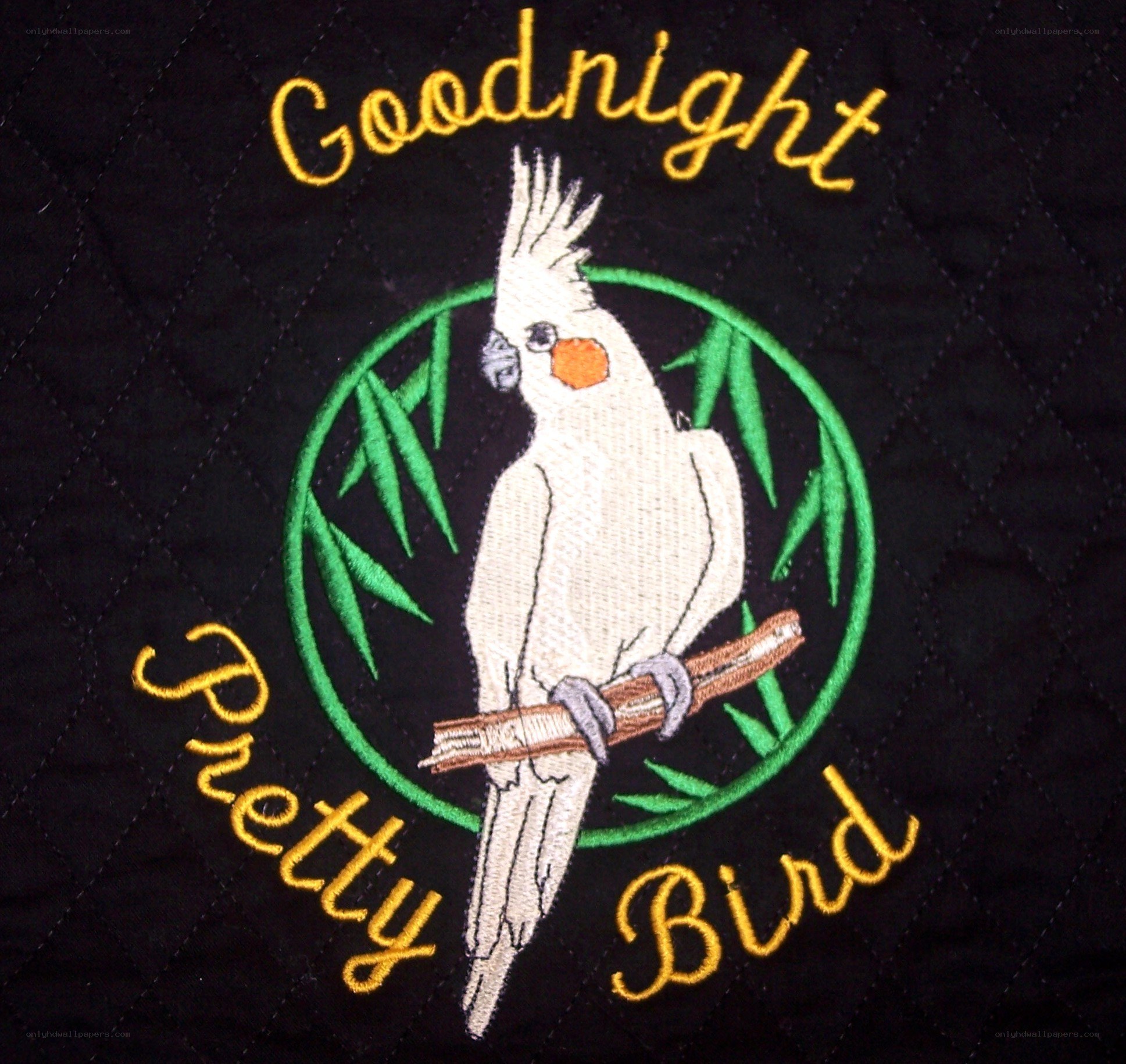 Goodnight Pretty Bird embroidery