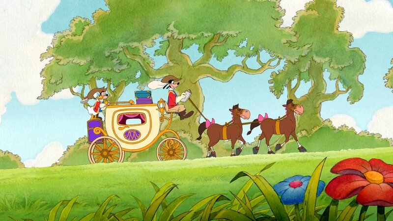 Goofy and Donald Duck in Carriage