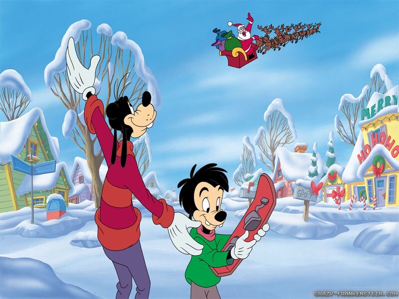 Goofy and Max in Snow