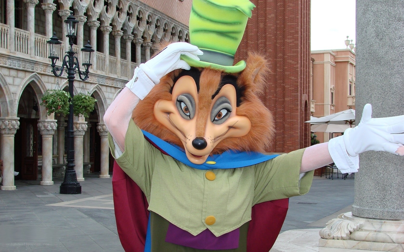 Goofy character in green hat
