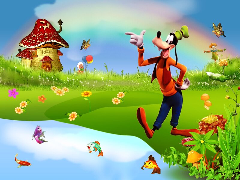 Goofy in a Meadow