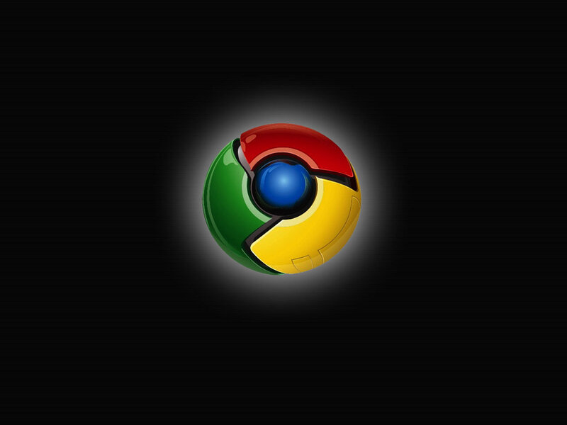 Google Chrome Logo — Black, Dramatic, 3d Render, Sphere