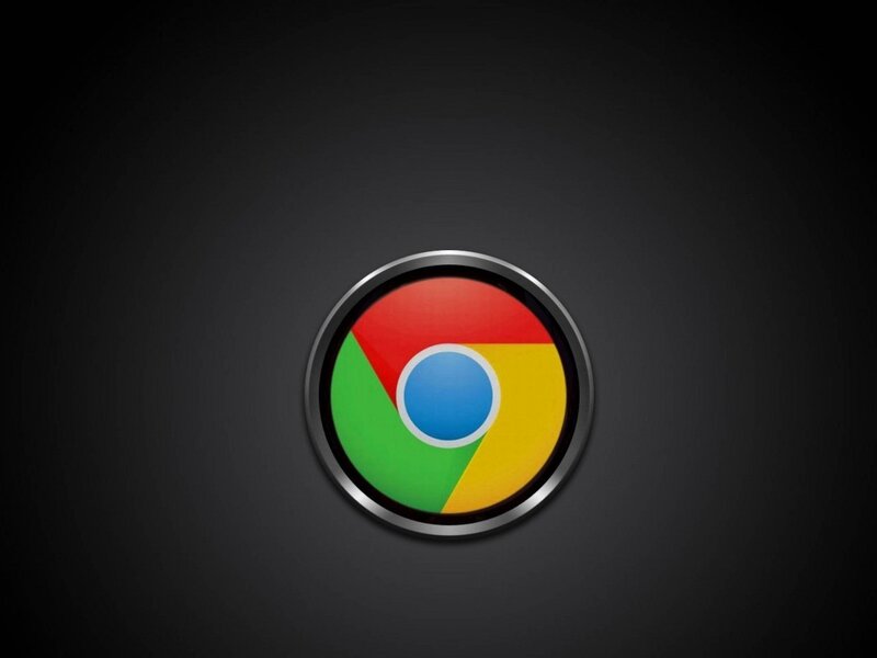 Google Chrome logo on dark background
