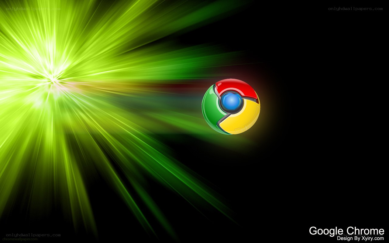 Google Chrome logo with green light