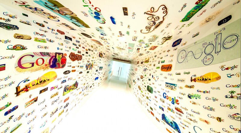 Google Doodle hallway