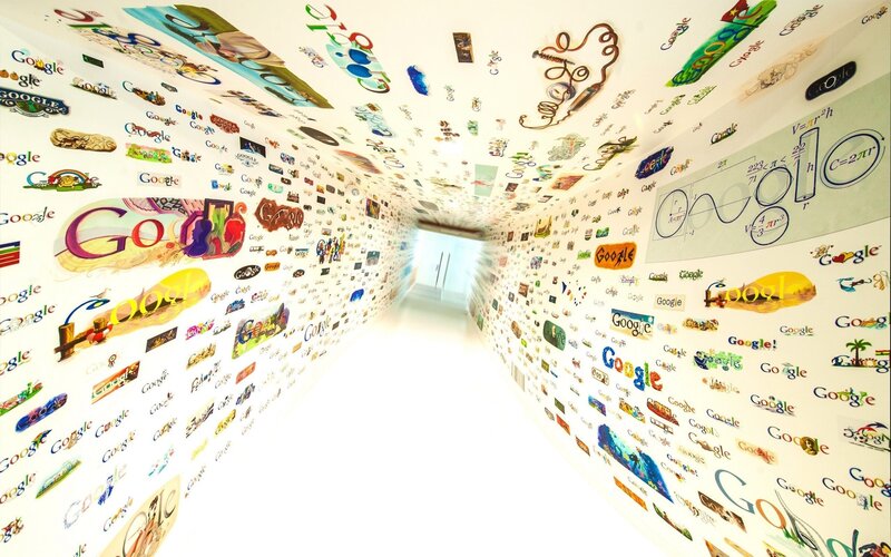 Google Doodle hallway