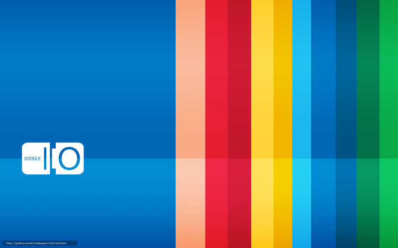 Google I/O logo on colorful stripes