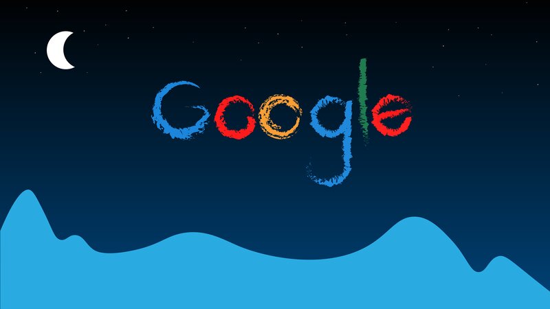 Google Logo at Night