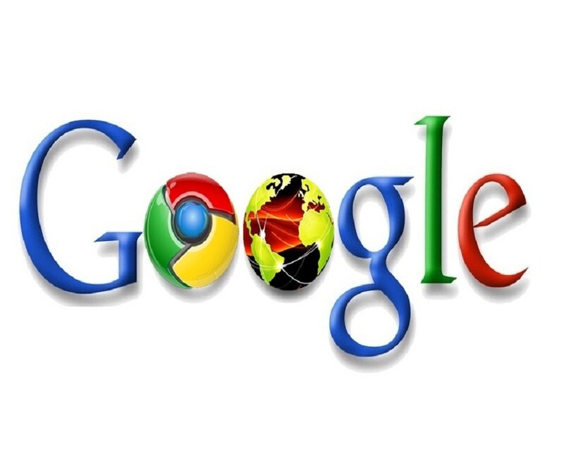 Google logo with Chrome and Earth