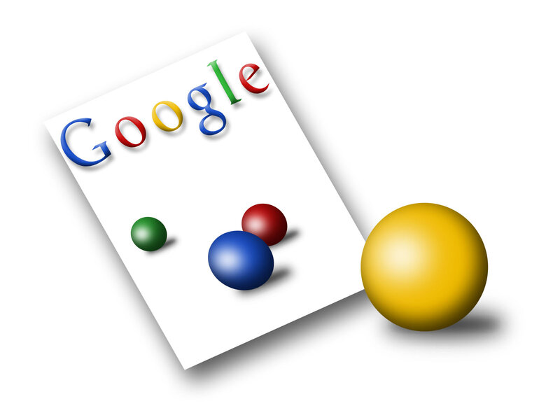 Google logo with colored balls
