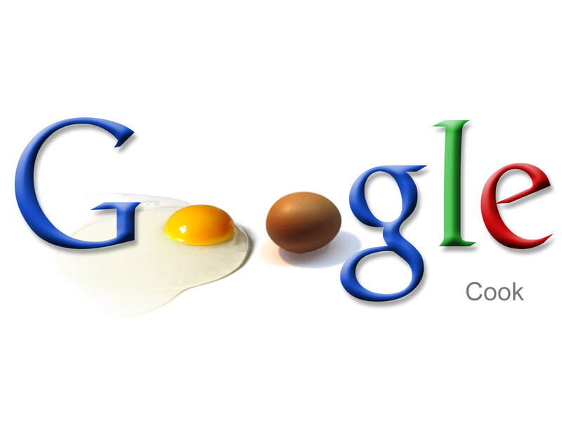 Google logo with eggs