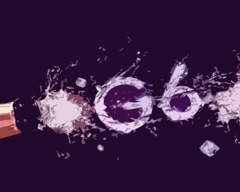 Google logo with explosion effect