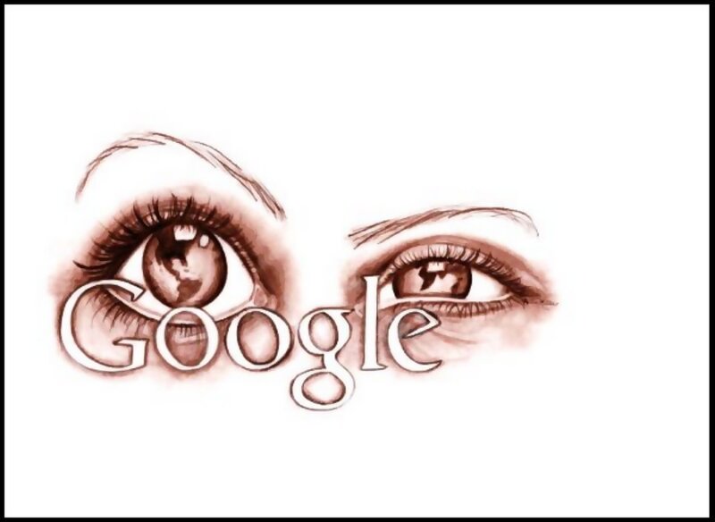 Google logo with eyes