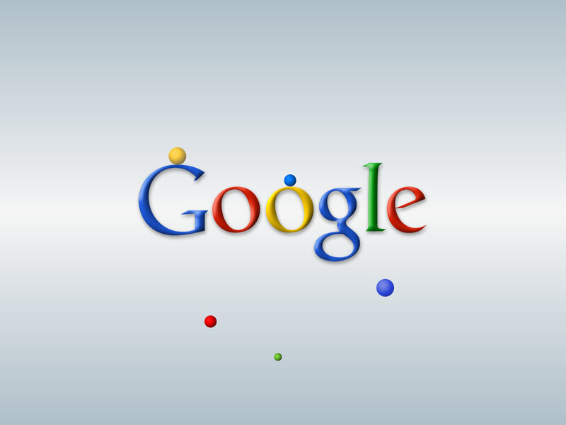 Google logo with floating balls