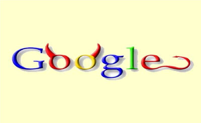 Google Logo with Horns
