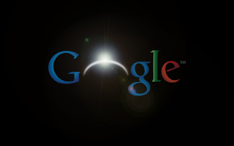Google logo with lens flare
