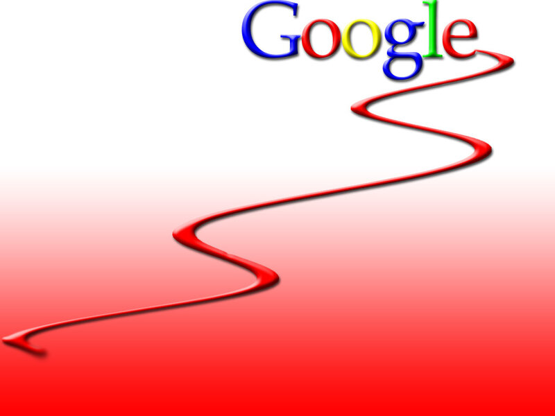 Google logo with red path