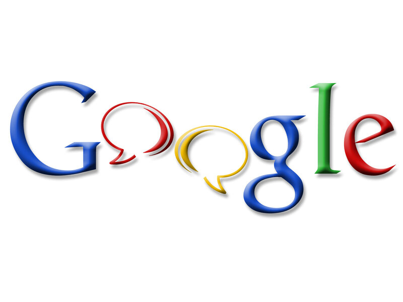 Google logo with speech bubbles