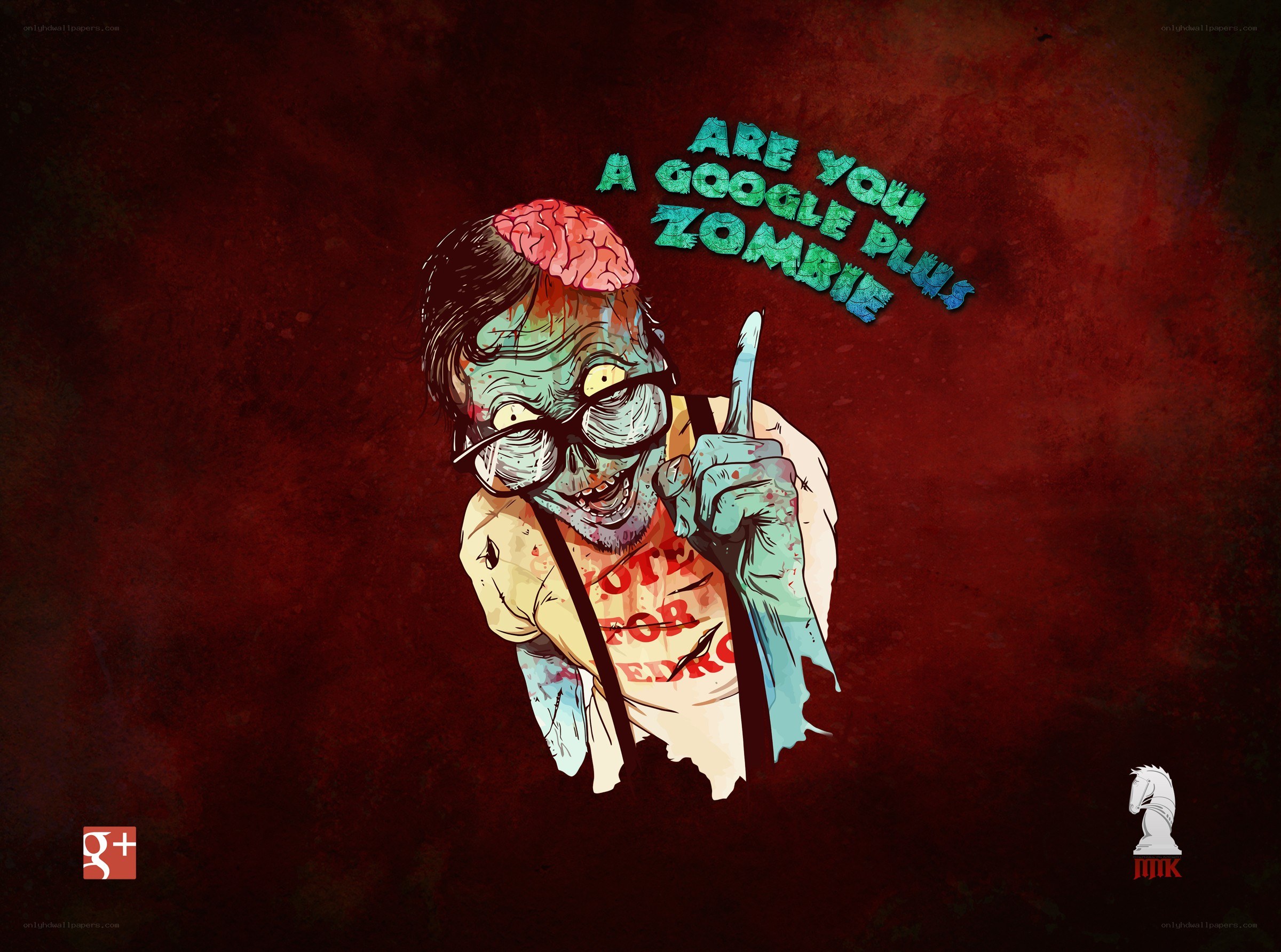 Google Plus zombie illustration