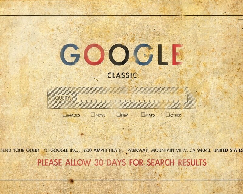 Google Search Interface — Beige, Retro