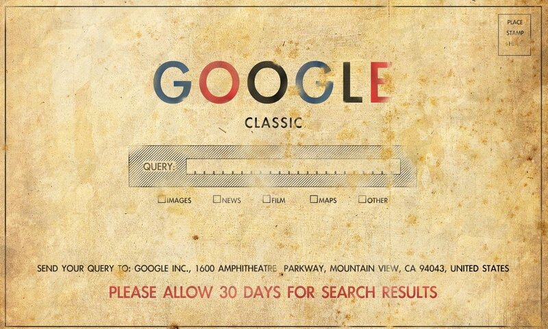 Google Search Interface — Brown, Nostalgic, Illustration, Text