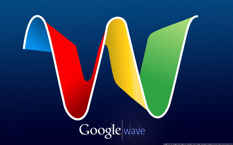 Google Wave logo on blue