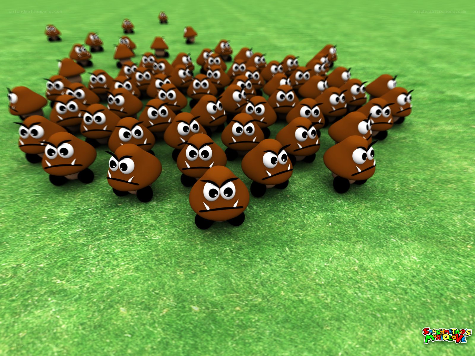 Goombas in a field