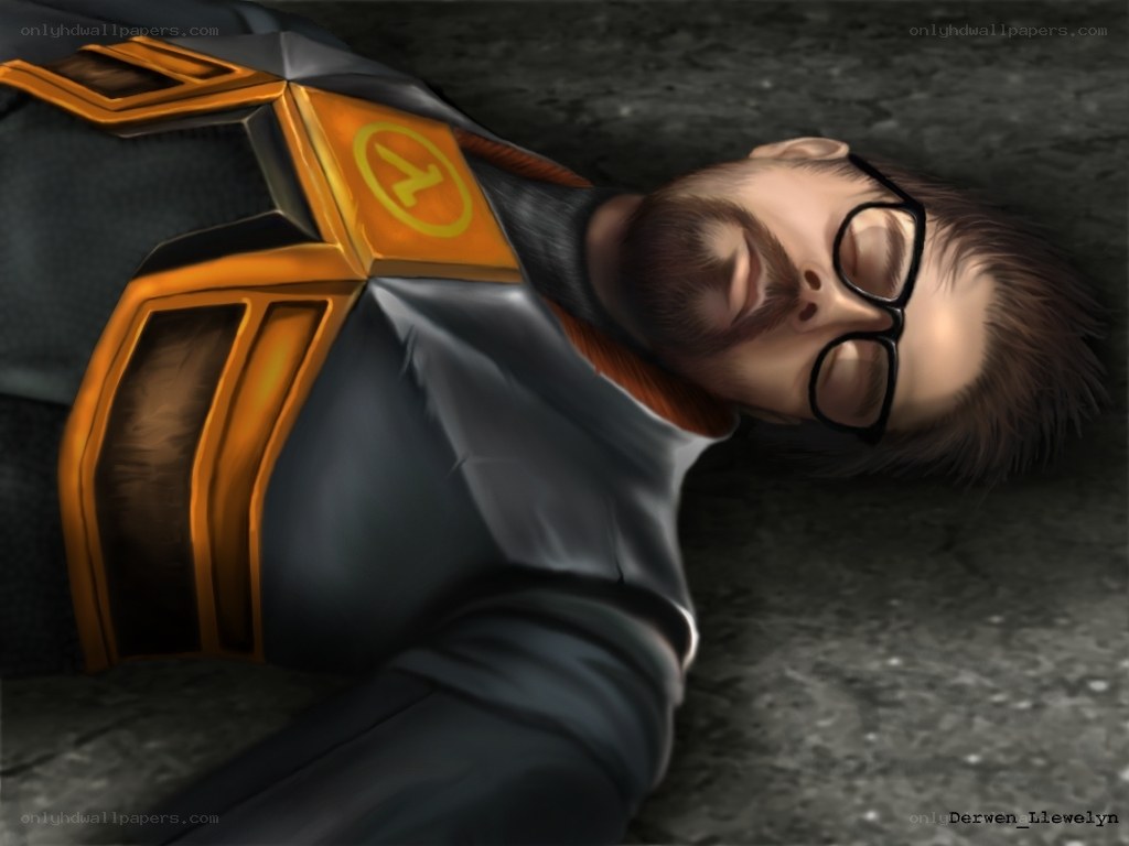 Gordon Freeman lying on ground