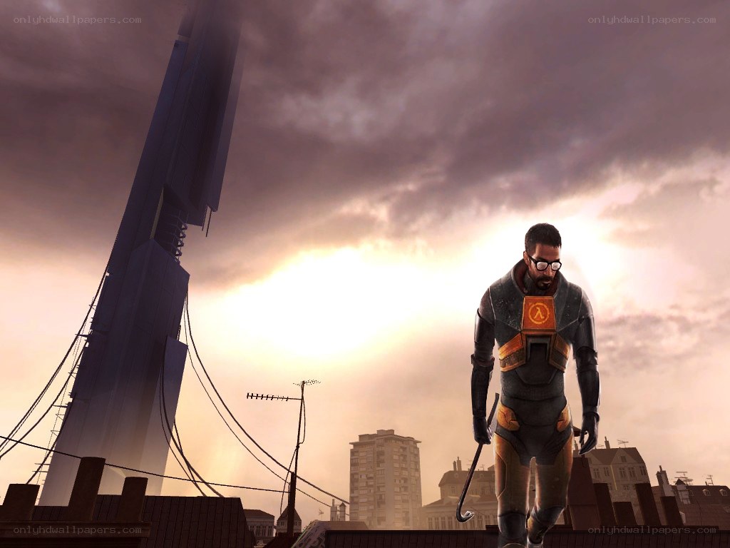 Gordon Freeman on a rooftop