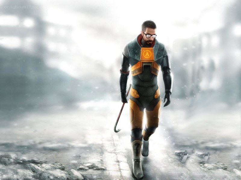 Gordon Freeman walking in a fog