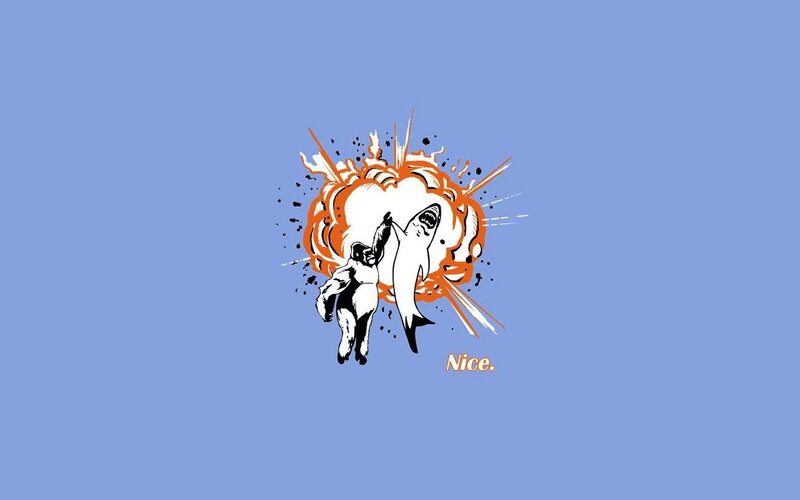 Gorilla and Shark Explosion — Blue, Dynamic