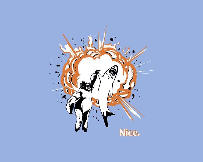 Gorilla and shark explosion