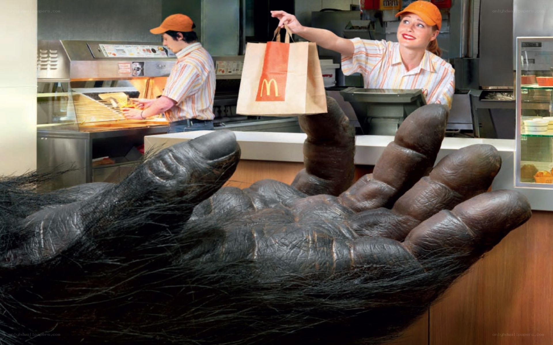 Gorilla hand at McDonald's