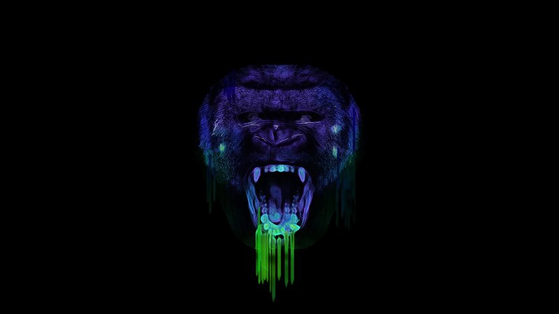 Gorilla Head — Black, Dark
