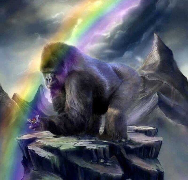 Gorilla Holding Butterfly
